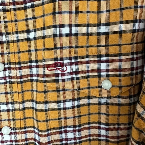Resistol Shirt Rodeo Mens Sz Large Embroidered Logo Pearl Snap Plaid Western - Picture 4 of 11